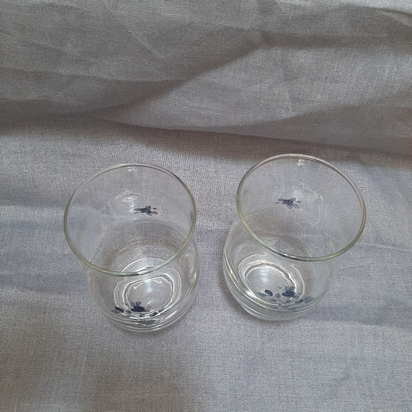 Pfaltzgraff Poetry Blue Rose Pattern drinking glasses set of 2 TUMBLERS - Picture 3 of 15